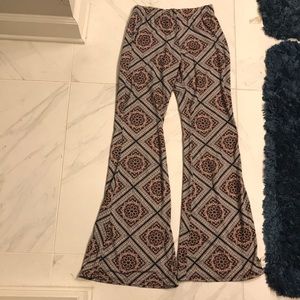 Fun flowered bell bottom yoga pants